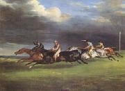 Theodore   Gericault The Derby at Epsom in 1821 (mk05) oil painting artist